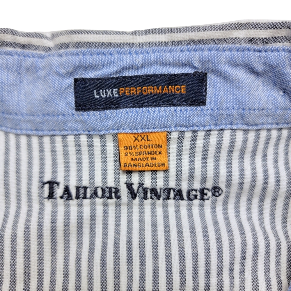 Tailor Vintage Luxe Performance Oxford Stripe Shirt XXL - Picture 4 of 7